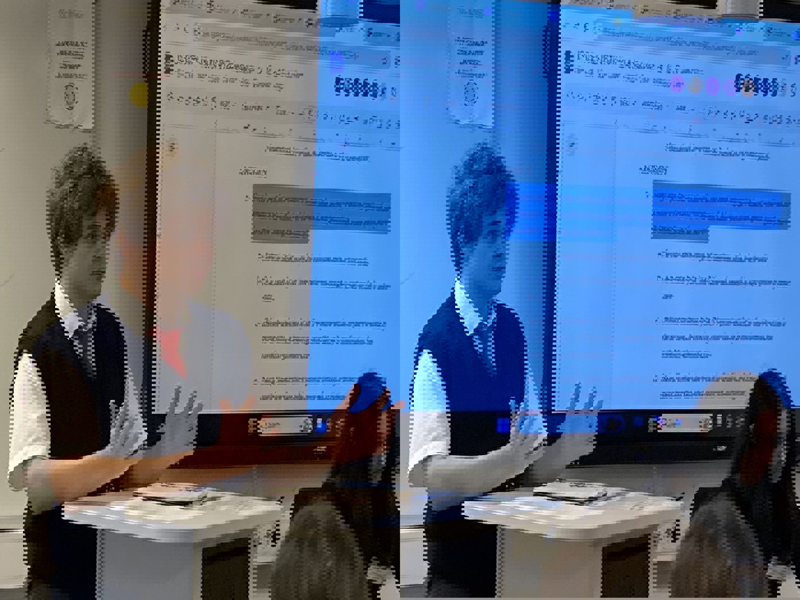 Foto: Julia Kagge et barn som holder en presentasjon